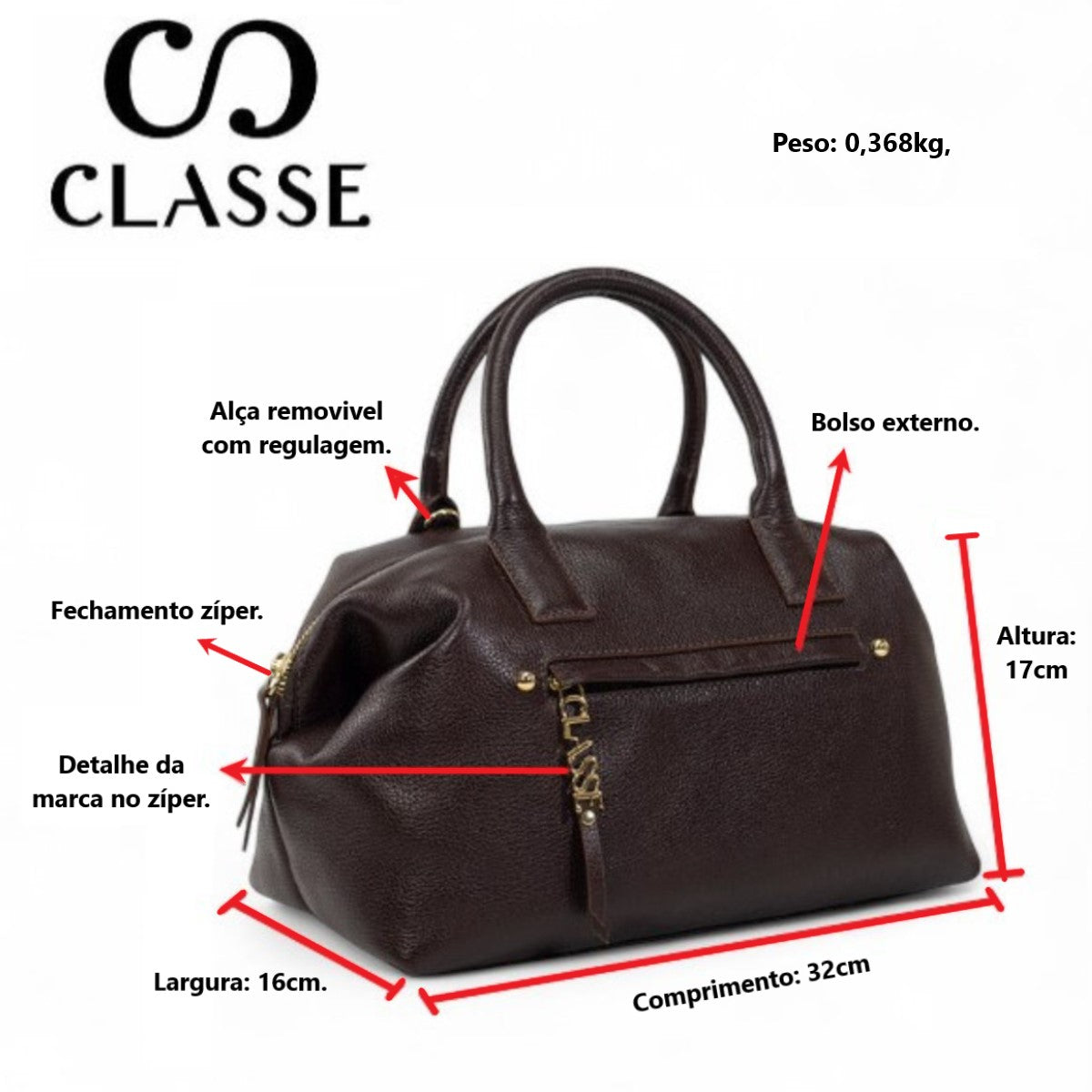 Bolsa Classe Couro