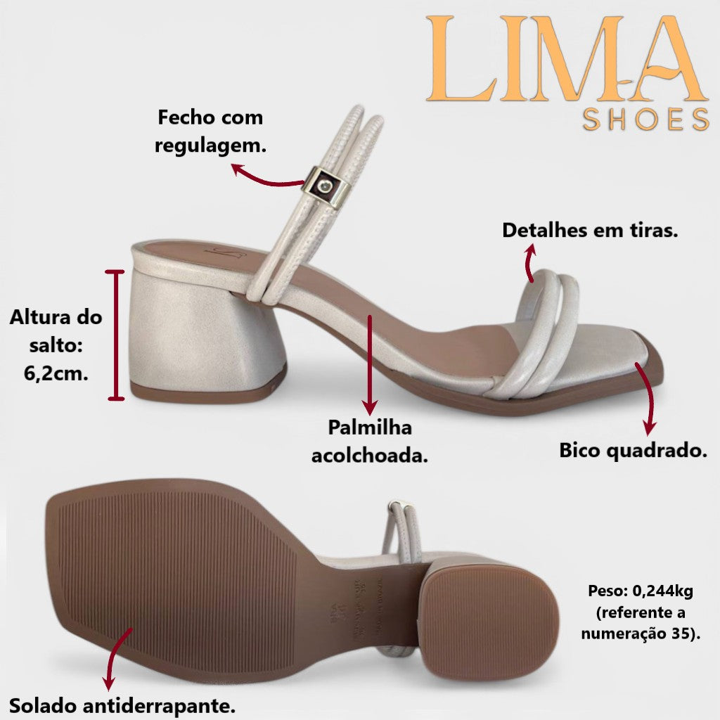 Sandália salto bloco Lima Shoes