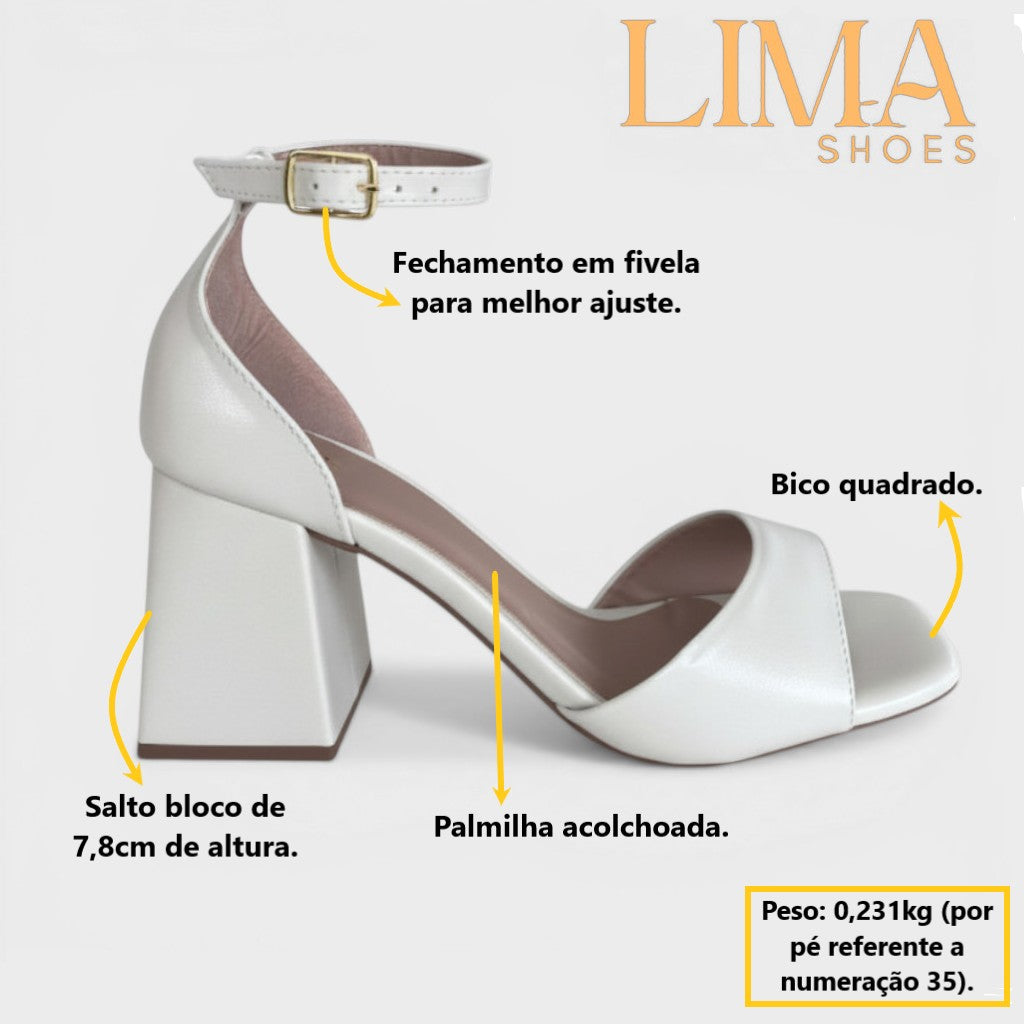 Sandália Salto Bloco Lima Shoes
