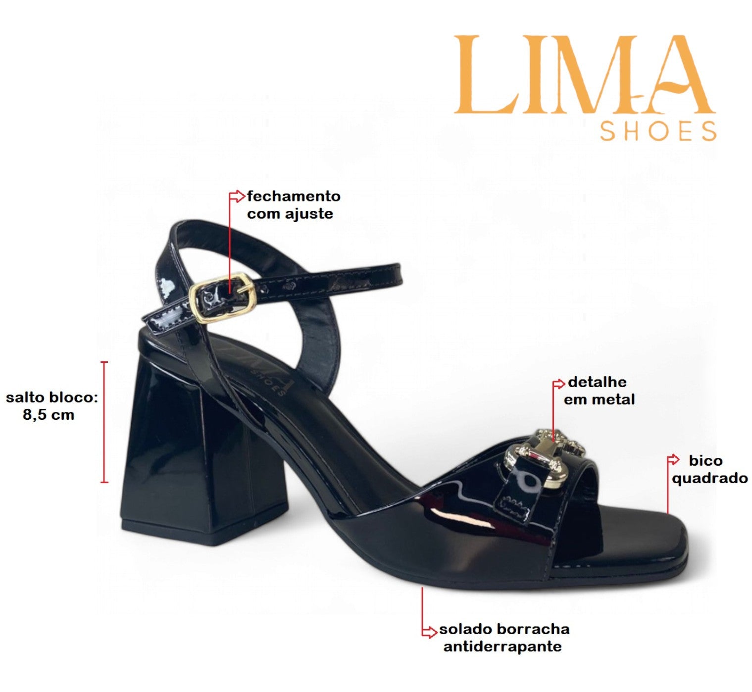 Sandália de verniz Lima Shoes