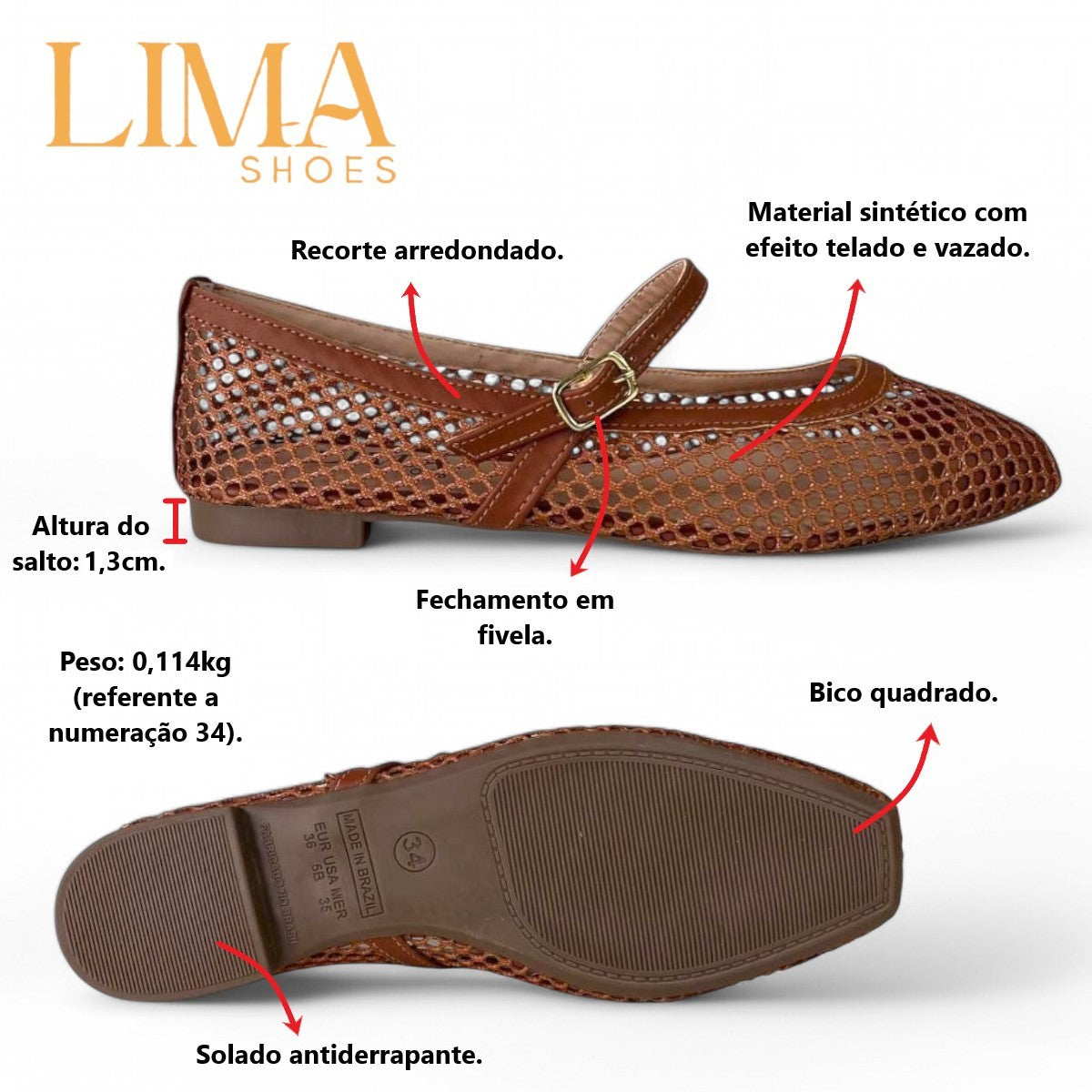 Sapatilha de tela Lima Shoes