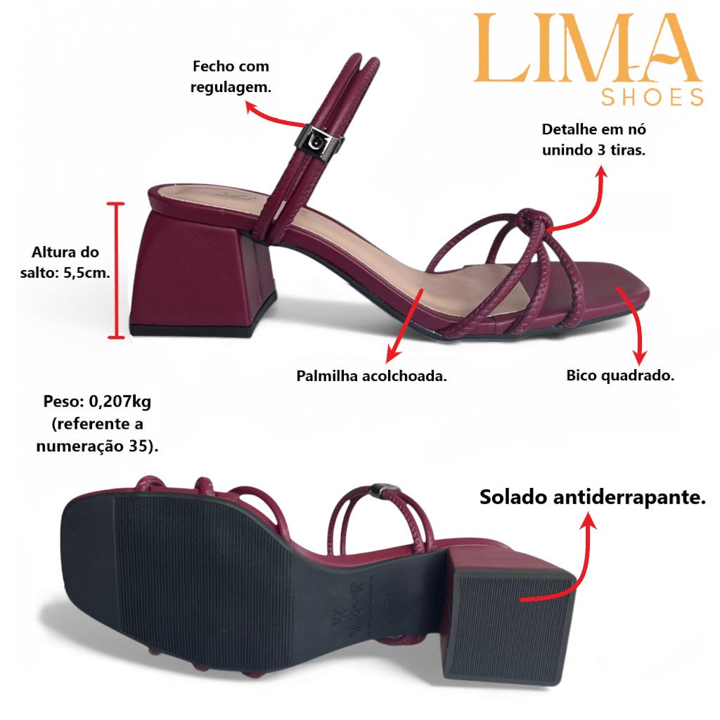 Sandália salto bloco baixo Lima Shoes