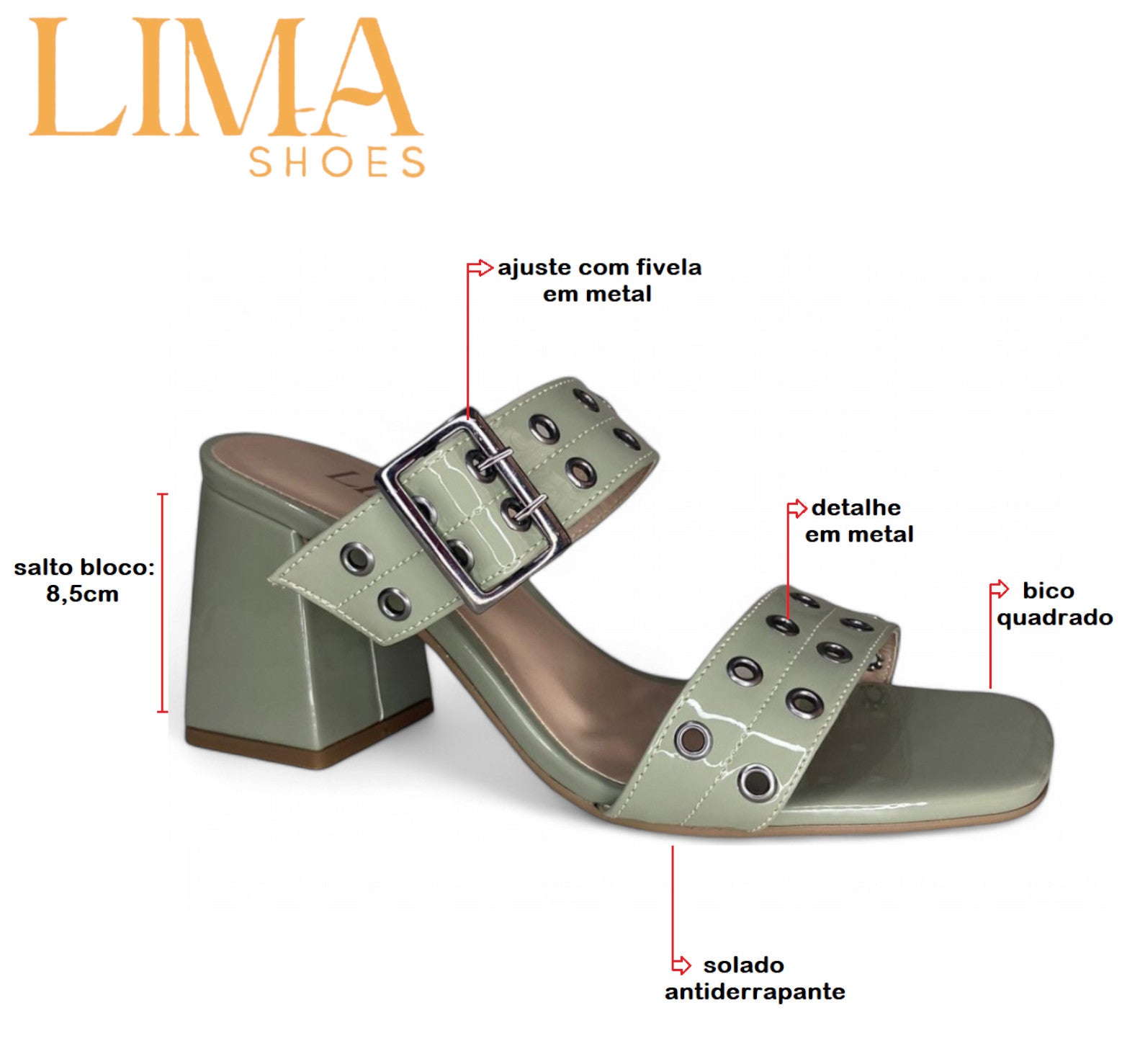 Tamanco verniz Lima Shoes