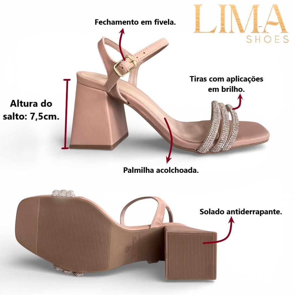 Sandália salto bloco Lima Shoes