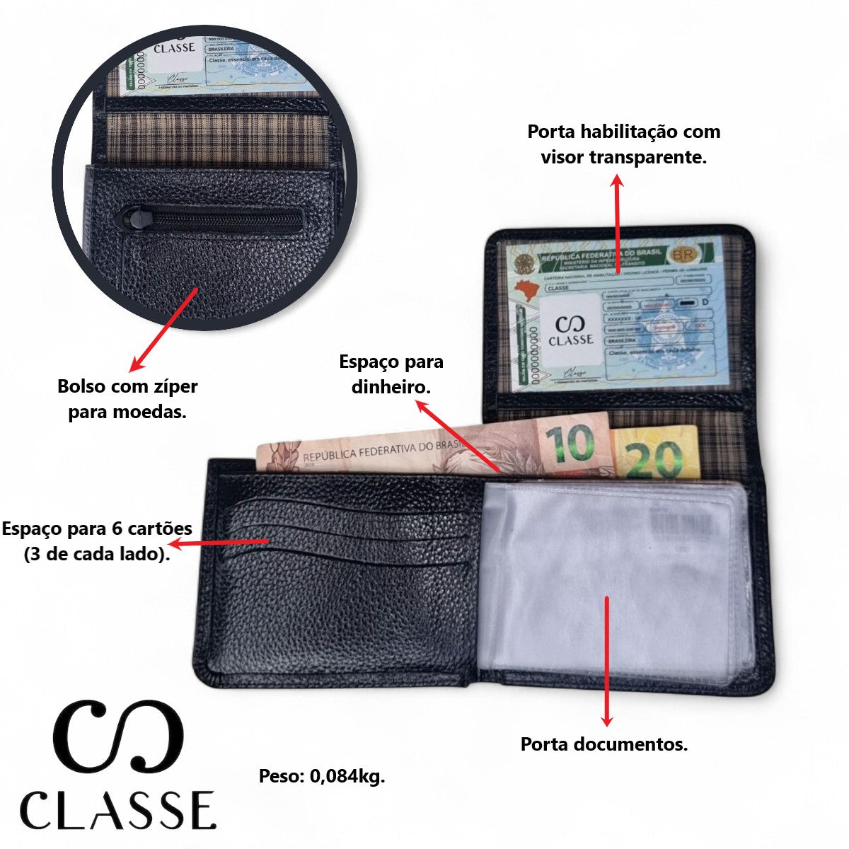 CARTEIRA CLASSE COURO Ref. 040-0