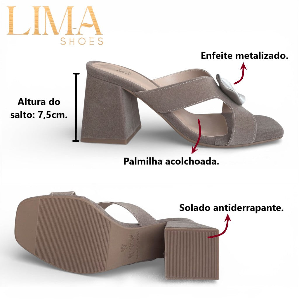 Tamanco salto bloco baixo Lima Shoes